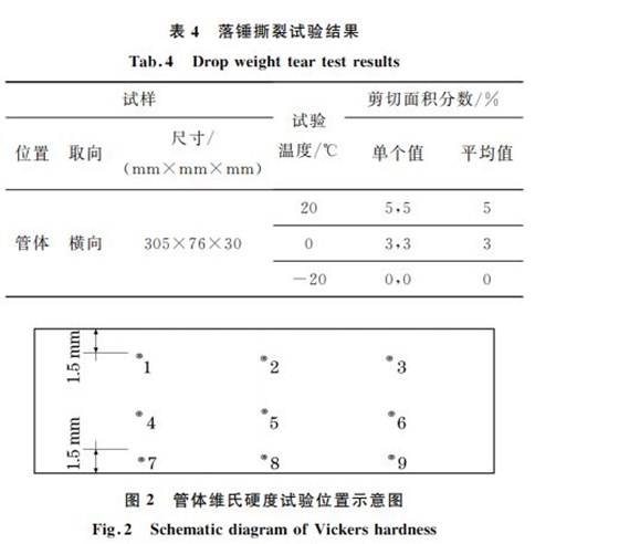 表４ 落錘撕裂試驗結(jié)果