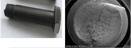 螺栓斷裂位置，螺栓扭斷斷口
