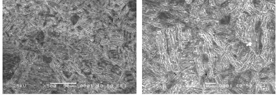 圖16-69 無裂紋件的組織形貌 500×圖16-70 無裂紋件的組織形貌 1000×