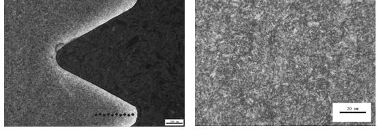 圖11-95 螺栓表面脫碳組織 圖11-96 螺栓心部金相組織